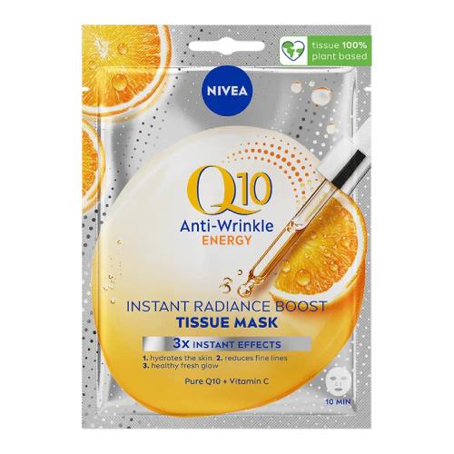 Miniaturka artykułu - NIVEA Energy Q10 + C Przeciwzmarszczkowa maska w płachcie, 1 szt.
