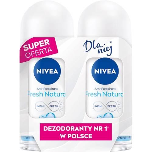 Miniaturka artykułu - NIVEA Fresh Natural roll-on Antyperspirant, 2 x 50 ml