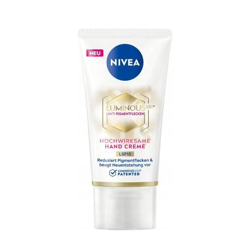 Miniaturka artykułu - Nivea Luminous Krem do rąk na przebarwienia SPF 15, 50 ml