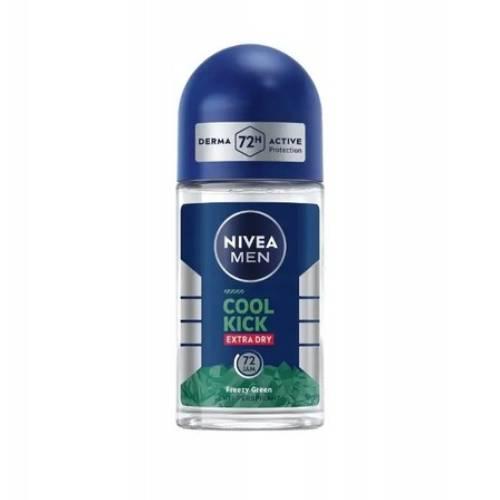 Miniaturka artykułu - Nivea Men Antyperspirant roll-on Cool Kick Extra Dry Freezy Green, 50 ml