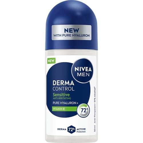 Miniaturka artykułu - Nivea Men Derma Control Sensitive Antyperspirant Roll-On, 50 ml