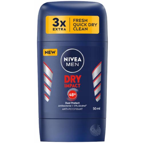 Miniaturka artykułu - NIVEA Men Antyperspirant męski w sztyfcie Dry Impact, 50ml