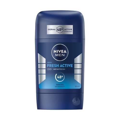 Miniaturka artykułu - Nivea Men Fresh Active Dezodorant w sztyfcie dla mężczyzn, 50 ml USZKODZONY PLASTIKOWY KOREK