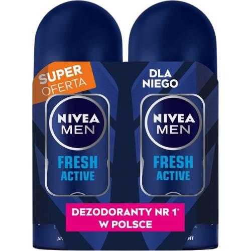 Miniaturka artykułu - NIVEA MEN roll-on fresh aktive, 2 x 50 ml