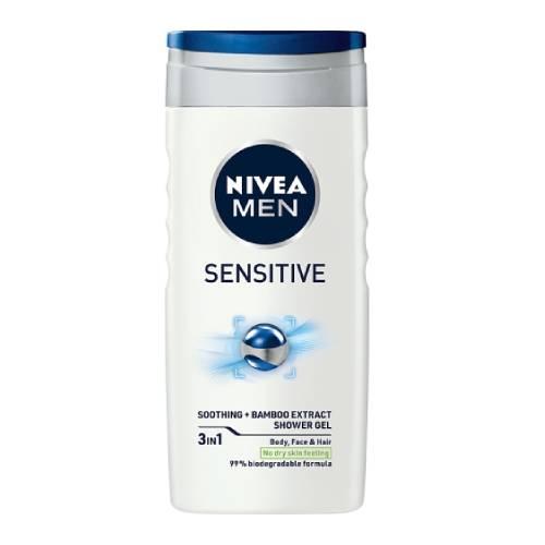 Miniaturka artykułu - NIVEA MEN Sensitive Żel pod prysznic dla mężczyzn, 250ml