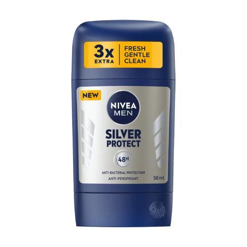 Miniaturka artykułu - NIVEA MEN Silver Protect Antyperspirant w sztyfcie, 50 ml USZKODZONE OPAKOWANIE 