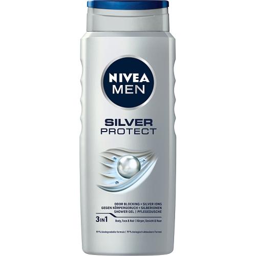 Miniaturka artykułu - NIVEA MEN Żel pod prysznic SILVER PROTECT, 500ml