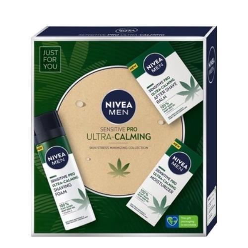 Miniaturka artykułu - NIVEA MEN Zestaw Sensitive Pro Ultra-Calming Krem, 75ml + Pianka do golenia, 200ml + Balsam po goleniu, 100ml