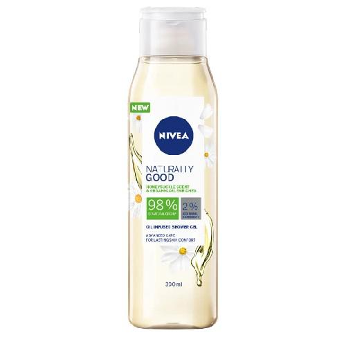 Miniaturka artykułu - NIVEA żel pod prysznic NATURALLY GIID JASMIN & CHAMOMILE SCENT & TOUCH OF BIO OIL, 300ml