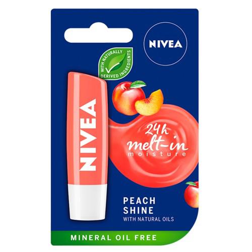 Miniaturka artykułu - NIVEA Peach Shine Pielęgnująca pomadka do ust, 5,5ml