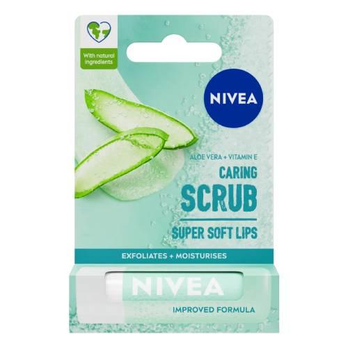 Miniaturka artykułu - NIVEA Pielęgnujący peeling do ust Aloes, 4,8g