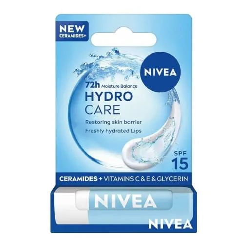 Miniaturka artykułu - Nivea Hydro Care Pomadka do ust SPF15, 4,8 g