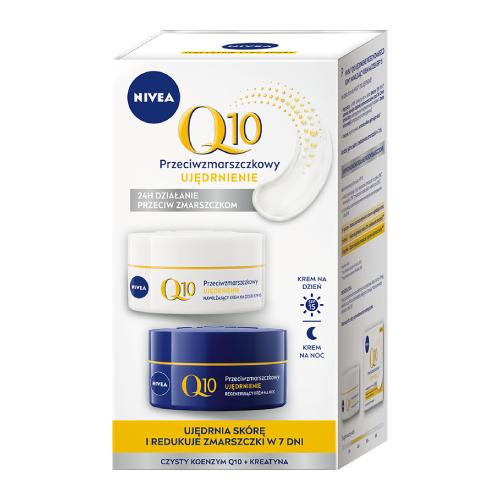 Miniaturka artykułu - NIVEA Q10 Przeciwzmarszczkowy ujędrniający krem na dzień, 50ml + przeciwzmarszczkowy ujędrniający krem na noc, 50ml