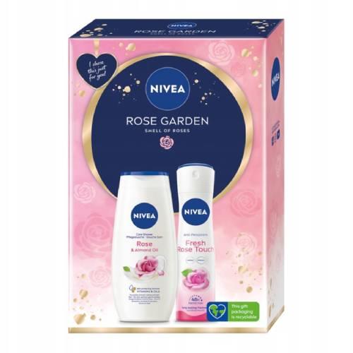 Miniaturka artykułu - NIVEA Zestaw Rose Garden (Żel pod prysznic, 250ml + Antyperspirant, 150ml)