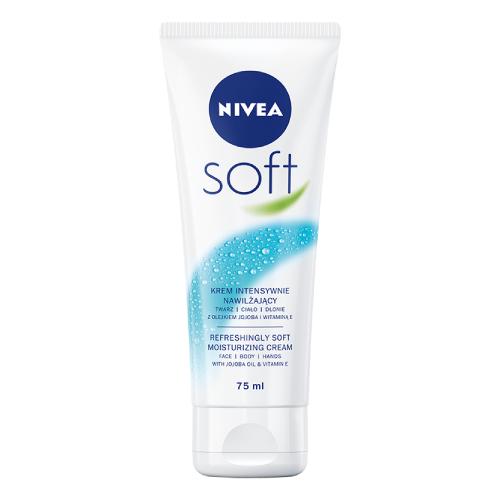 Miniaturka artykułu - NIVEA Soft Krem intensywnie nawilżający z olejkiem jojoba i witaminą E, 75ml