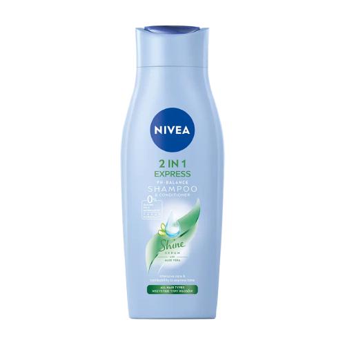Miniaturka artykułu - NIVEA 2w1 Expres Łagodny szampon do włos&oacute;w z odżywką, 400ml