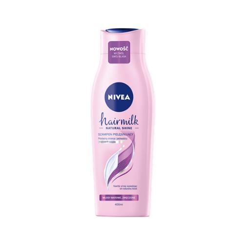 Miniaturka artykułu - NIVEA Hairmilk Natural Shine Łagodny szampon do włos&oacute;w, 400ml