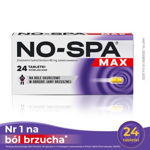 Miniaturka artykułu - NO-SPA MAX 80 mg, 24 tabletki USZKODZONE OPAKOWANIE TEKTUROWE