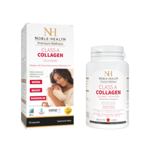 Miniaturka artykułu - NOBLE HEALTH Class A Collagen dla Mamy, 90 kaps. KR&Oacute;TKA DATA 30.06.2026