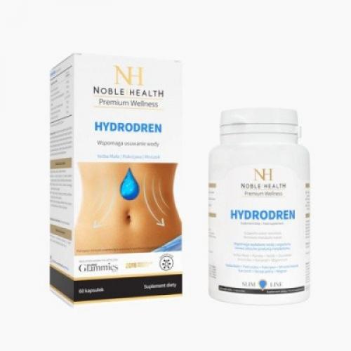Miniaturka artykułu - NOBLE HEALTH Hydrodren, 60 kapsułek KR&Oacute;TKA DATA 31.08.2026