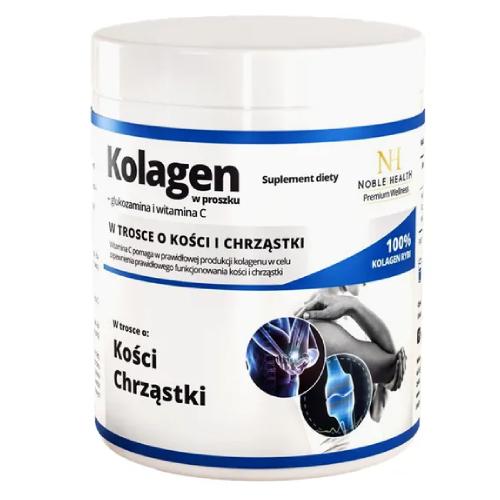 Miniaturka artykułu - Noble Health Kolagen + glukozamina i witamina C, 100 g