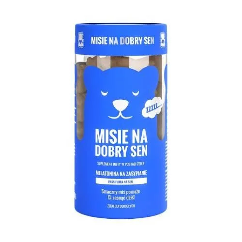 Miniaturka artykułu - Noble Health Misie na dobry sen, 60 żelek KR&Oacute;TKA DATA 31.10.2026