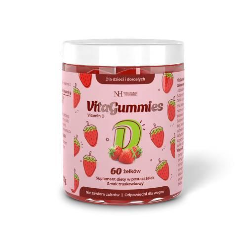 Miniaturka artykułu - Noble Health VitaGummies Witamina D w żelkach, 60 szt. KR&Oacute;TKA DATA 31.10.2026