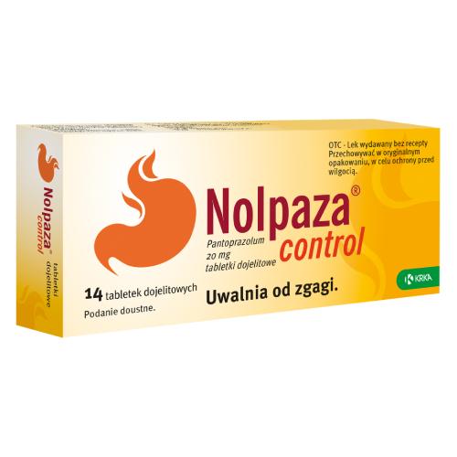 Miniaturka artykułu - NOLPAZA CONTROL 20mg Na zgagę, 14 tabletek