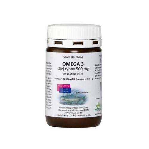 Miniaturka artykułu - Omega 3 Olej Rybny 500 mg, 120 kaps.