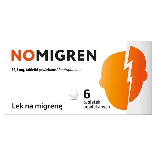 Miniaturka artykułu - NOMIGREN 12,5 mg, 6 tabl. powl. USZKODZONE TEKTUROWE OPAKOWANIE