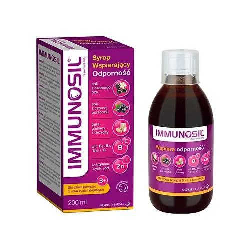 Miniaturka artykułu - NORIS PHARMA Immunosil Syrop Wspierający Odporność, 200 ml