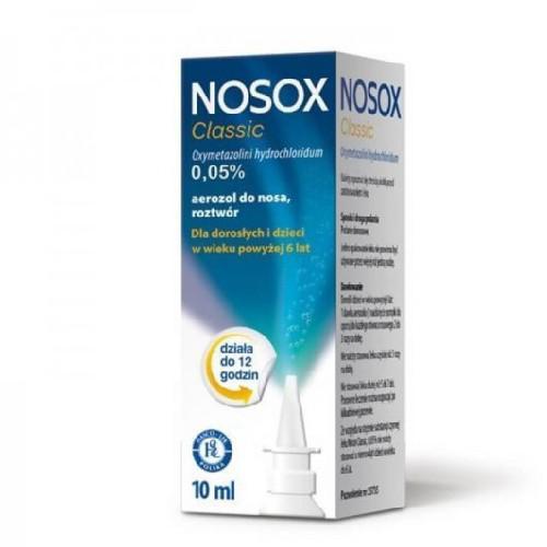 Miniaturka artykułu - NOSOX CLASSIC 0,05% Aerozol do nosa, 10ml USZKODZONE BRAK TEKTUROWEGO OAPAKOWANIA/WGNIECENIE