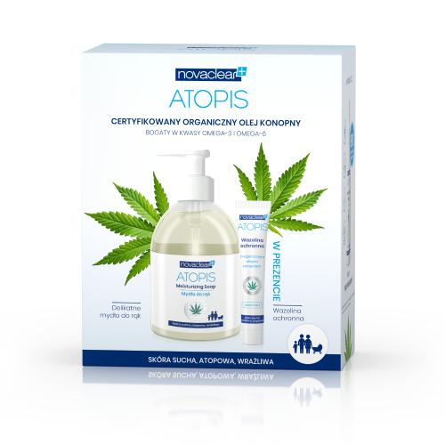 Miniaturka artykułu - NOVACLEAR ATOPIS Zestaw: Mydło do rąk 300ml + Wazelina ochronna 15ml