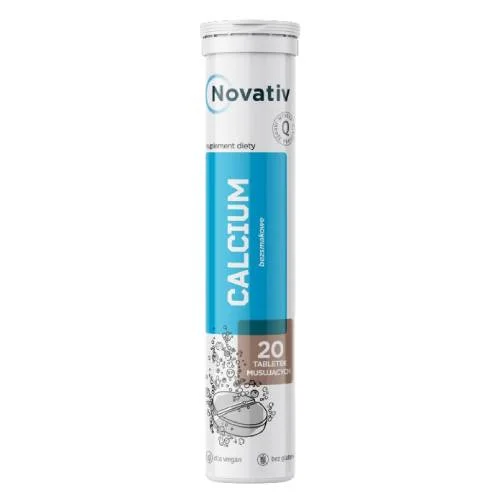 Miniaturka artykułu - Novativ Calcium, 20tabl. musujących