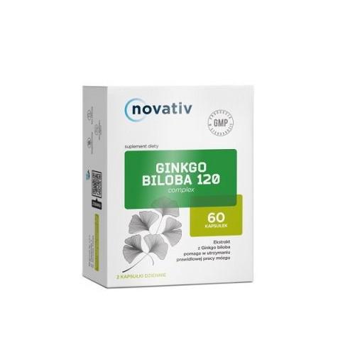 Miniaturka artykułu - Novativ Ginkgo Biloba 120 complex, kaps., 60 szt