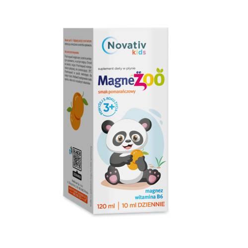Miniaturka artykułu - Novativ kids Magnezoo płyn o smaku pomarańczowym, 120 ml