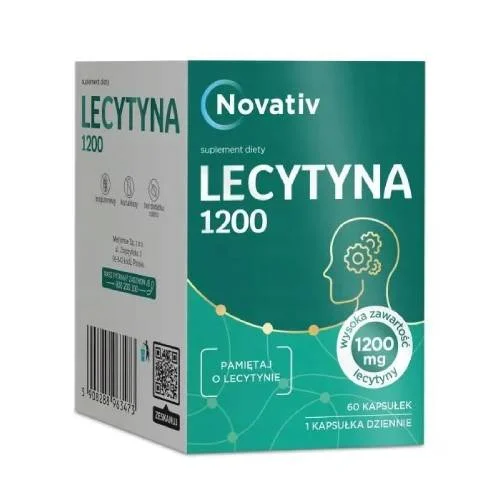 Miniaturka artykułu - Novativ Lecytyna 1200, 60kaps.