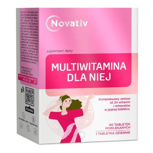 Miniaturka artykułu - Novativ Multiwitamina dla Niej, 60tabl. powl.