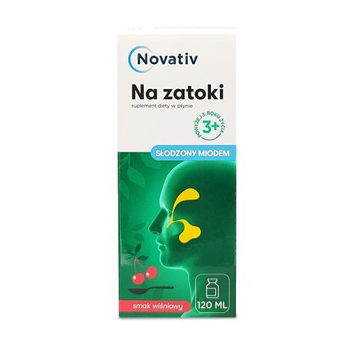 Miniaturka artykułu - Novativ Na zatoki, płyn, 120ml KR&Oacute;TKA DATA 30.06.2026