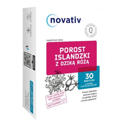 Miniaturka artykułu - Novativ Porost Islandzki z dziką r&oacute;żą, 30past. do ssania