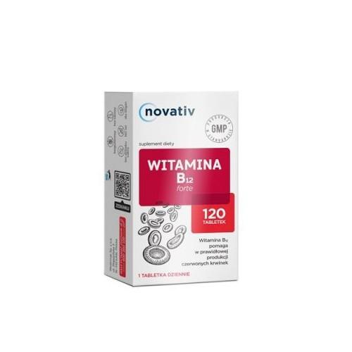 Miniaturka artykułu - Novativ Witamina B12 forte, 120tabl.