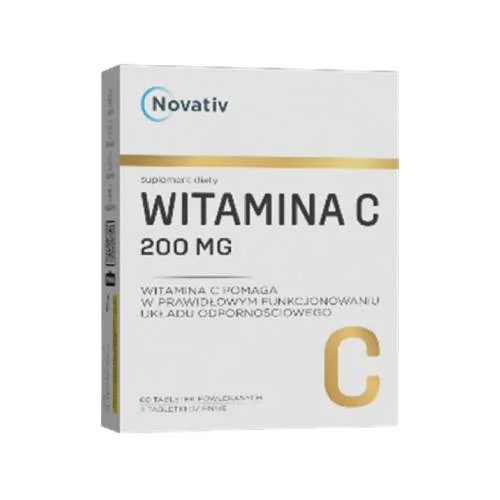 Miniaturka artykułu - Novativ Witamina C 200mg, 60tabl.