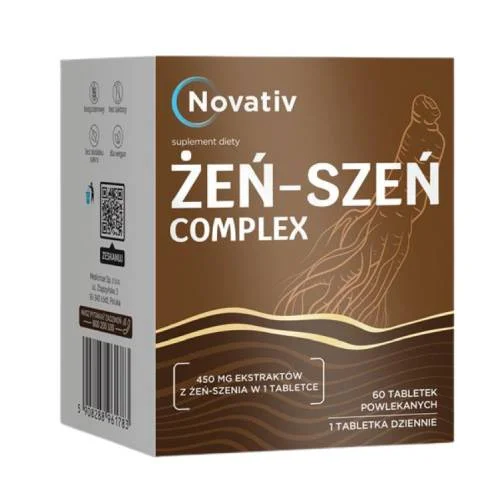Miniaturka artykułu - Novativ Żeń-Szeń Complex, 60 tabletek