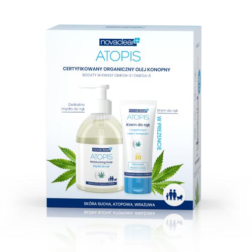 Miniaturka artykułu - NOVOCLEAR ATOPIS Zestaw: Mydło do rąk 300ml + Krem do rąk z filtrem SPF 20 50ml