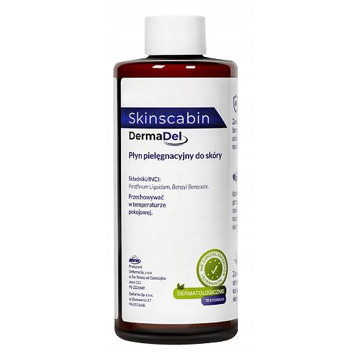Miniaturka artykułu - SkinScabin Płyn pielęgnacyjny do sk&oacute;ry, 120 ml (NovoScabin) - Wspomaga walkę ze świerzbem
