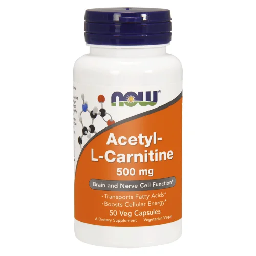 Miniaturka artykułu - NOW Acetylo L-Karnityna 500 mg, 50 kaps.