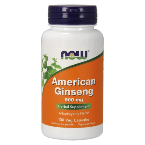 Miniaturka artykułu - NOW American Ginseng 500mg -100 kapsułek