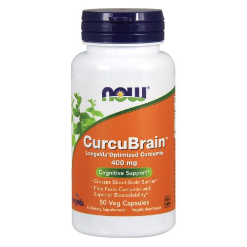 Miniaturka artykułu - NOW CurcuBrain LongVida, 400mg, 50 kapsułek