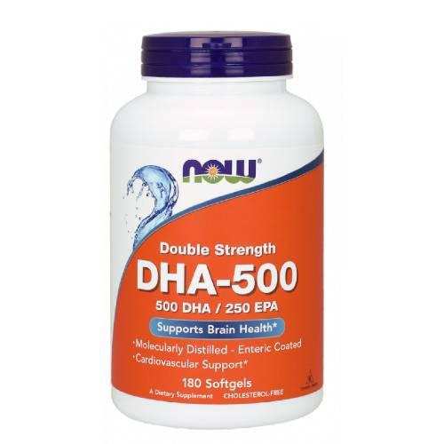 Miniaturka artykułu - NOW DHA-500mg, 180 kapsułek