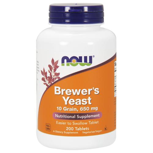 Miniaturka artykułu - NOW FOODS Brewer's Yeast Drożdze Piwowarskie 650mg, 200 tabletek 